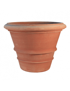 Vaso Festonato con Rosone in Terracotta d'Impruneta