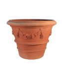 Vaso Tondo con Festone in Terracotta d'Impruneta