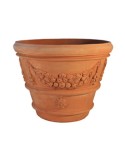 Vaso Festonato con Rosone in Terracotta d'Impruneta