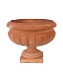 Vaso a Calice Baccellato in Terracotta