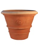 Vaso Festonato con Rosetta in Terracotta d'Impruneta