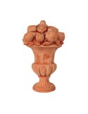 Vaso a Calice con Frutta in Terracotta