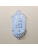 Acquasantiera con Madonna Smaltata in ceramica