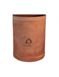 Vaso a parete con rosone in terracotta d'Impruneta