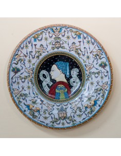 Piatto il trionfo di Galatea smaltato colorato in ceramica, shop online !