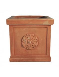 Portaombrelli Rettangolare con Giglio in Terracotta