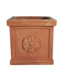 Cubo con Rosetta in Terracotta