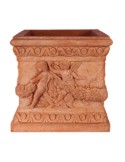 Vaso quadrato con Putti danzanti in terracotta d'Impruneta | Terrecotte Cestenoli