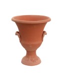 Vaso a calice con manici a tornio in terracotta | Terrecotte Cestenoli