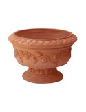 Vaso a calice lavorato in terracotta d'Impruneta