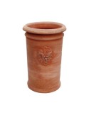 Portaombrelli cilindrico con maschere a tornio in terracotta | Terrecotte Cestenoli