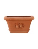 Tasca a parete rettangolare con limoni in terracotta