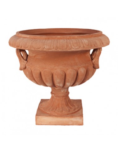 Vaso piccolo con manici H.17 cm in Metallo Terracotta - BILIAN