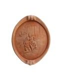 Pannello in basso rilievo ovale in terracotta