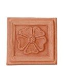 Mattonella con fiore in terracotta | Terrecotte Cestenoli