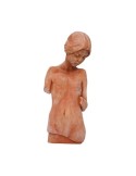 Busto bimba asiatica in terracotta