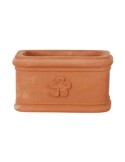 Vasetto rettangolare con fiore in terracotta | Terrecotte Cestenoli